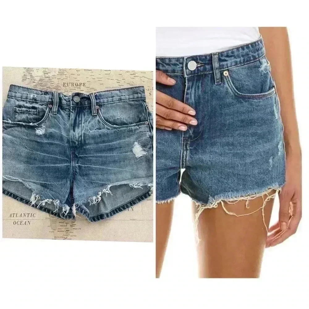 BlankNYC Women’s Barrow Nonstretch High Waist Denim Shorts Size 26
